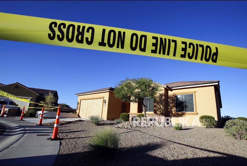 The police line crossed the residence of Stephen Paddock of shooting in Las Vegas on Tuesday (October 3).