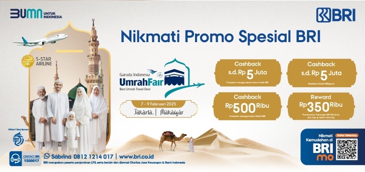 Garuda Indonesia Umrah Travel Fair (GUTF) 2025 resmi digelar mulai 7 hingga 9 Februari 2025 di dua kota besar, dengan target menjual 34 ribu kursi penerbangan umrah untuk periode Maret 2025 hingga seterusnya.