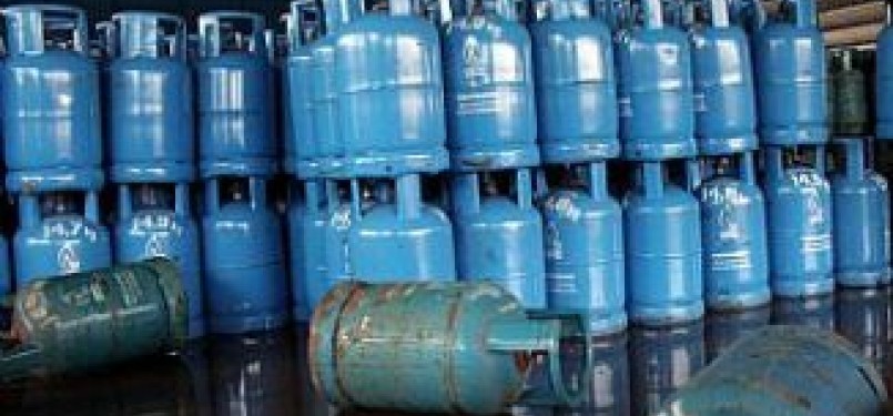 Gas Elpiji 12 kilogram mulai langka di Bandar Lampung.