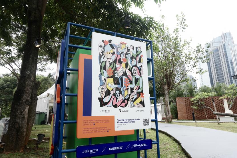 Gaspack menghadirkan NFT Art Jakarta Gardens karya Abenk Alter pada event Art Jakarta Gardens. 