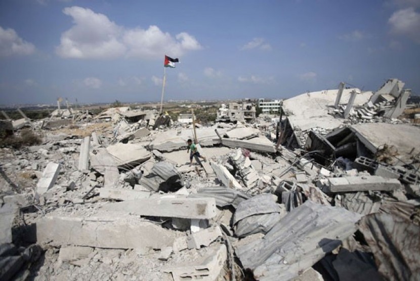 Gaza yang hanur akibat serangan isreal