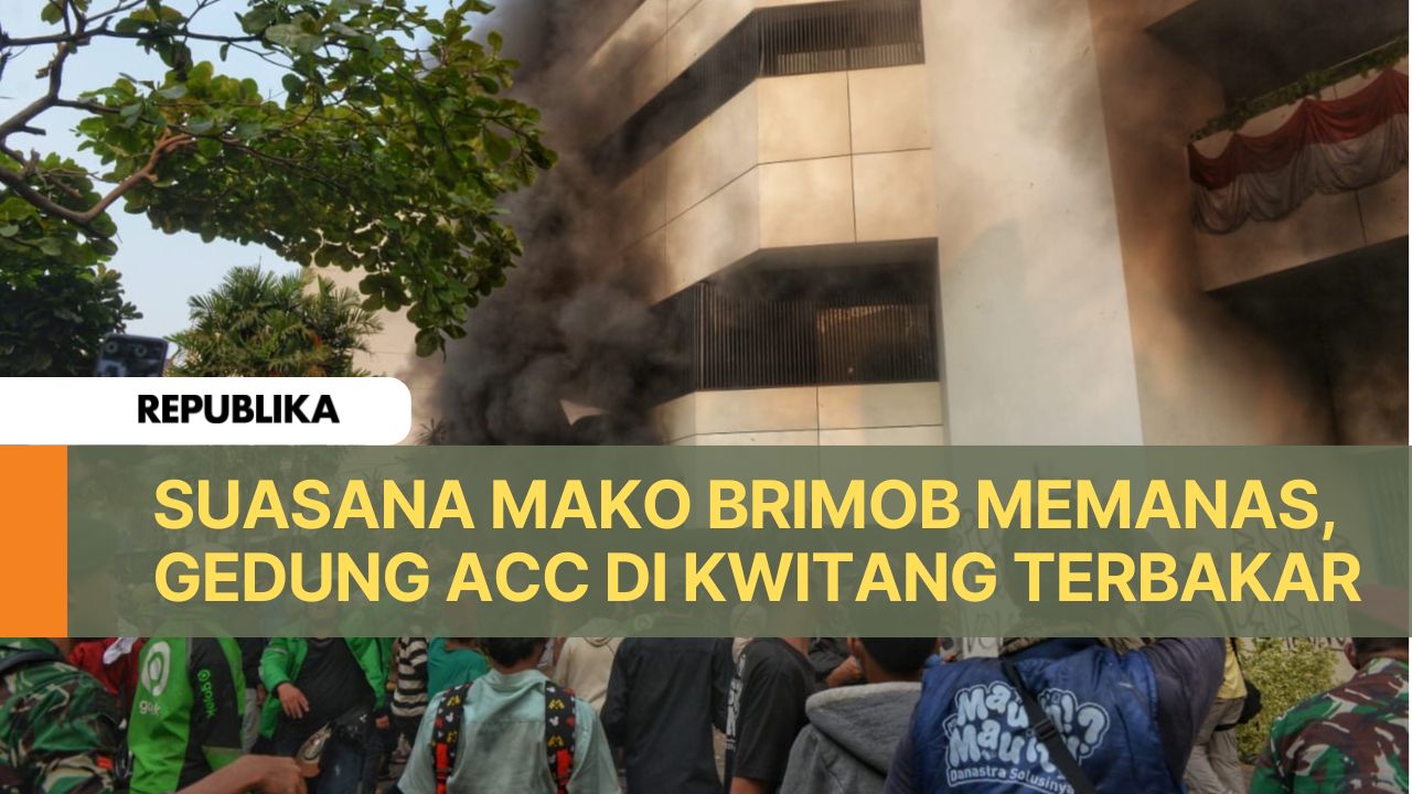 Mako Brimob Kwitang Memanas, Sebuah Gedung Terbakar