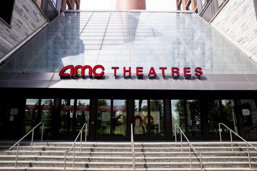 Gedung bioskop AMC di Georgetown,  Washington DC, Amerika Serikat. Penghasilan film box office di Amerika Serikat (AS) untuk musim panas 2021 meningkat sebesar 893 persen jika dibandingkan 2020 (ilustrasi).