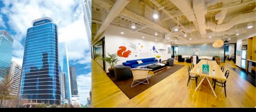 Gedung dan kantor Seoul Fintech Lab di Kota Yeouido, Korsel.