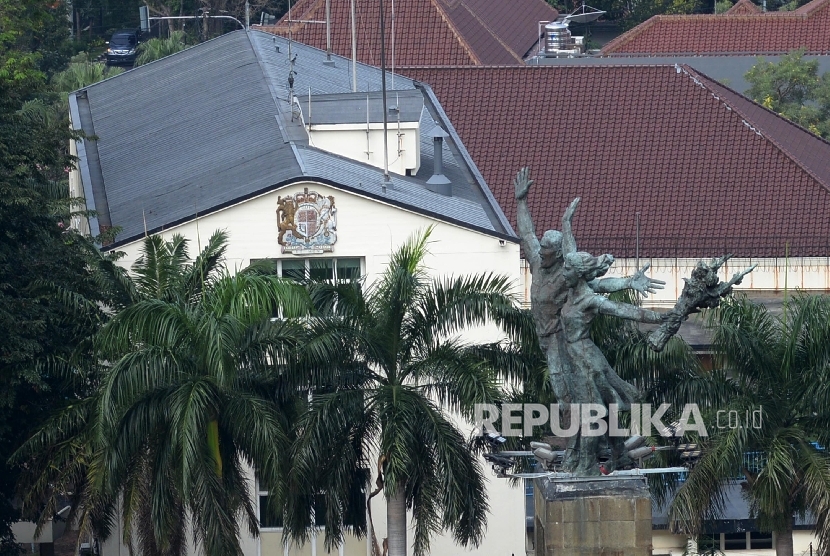 Gedung Eks Kedubes Inggris yang berlokasi di kawasan BUndaran HI, Jakarta Pusat, Kamis (18/8).  (Republika/ Yasin Habibi)