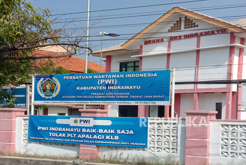Gedung Graha Pers Indramayu yang ditempati oleh PWI Indramayu. Pemkab Indramayu mengeluarkan surat perintah pengosongan terhadap gedung itu, Jumat (18/7/2025) karena merupakan aset milik pemerintah. 