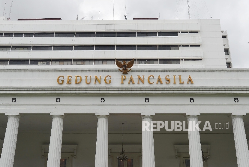 Gedung Pancasila yang terletak di Kementerian Luar Negeri, Jakarta, Selasa (12/1).