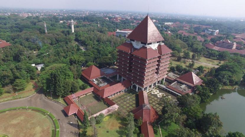Gedung Rektorat Universitas Indonesia di Kota Depok, Jawa Barat. Webinar Manajemen Bencana SIL UI juga bahas pengurangan risiko bencana 