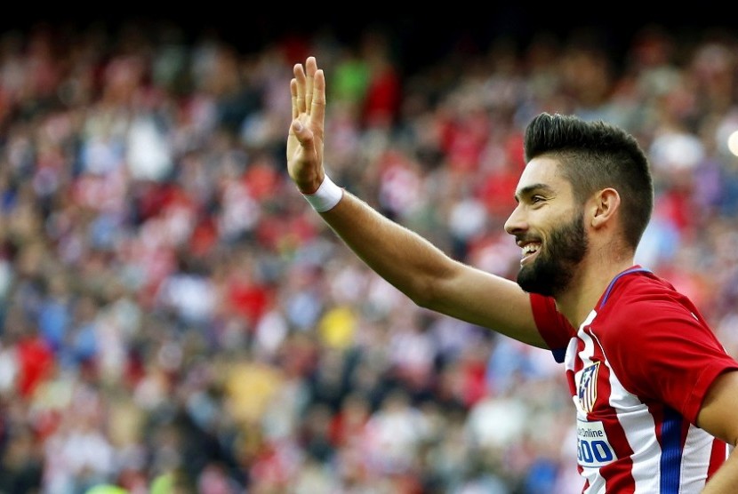 Gelandang Atletico. Yannick Ferreira-Carrasco menjadi pahlawan Atletico saat menggulung Granada 7-1, Ahad (16/10) dini hari WIB.