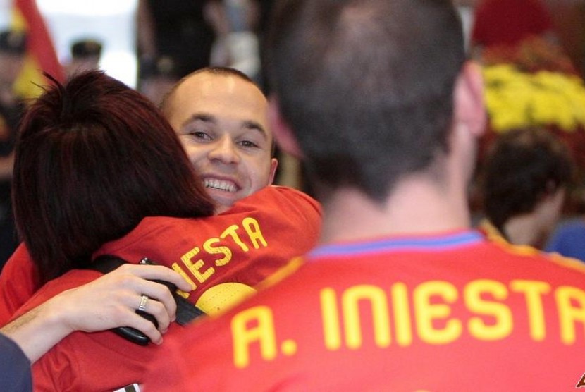 Gelandang Barcelona, Andres Iniesta.