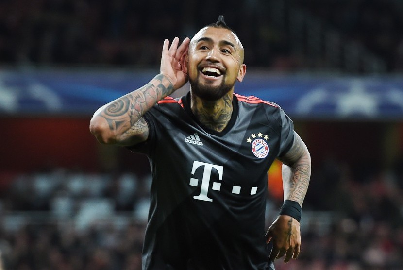 Gelandang Bayern Muenchen Arturo Vidal 