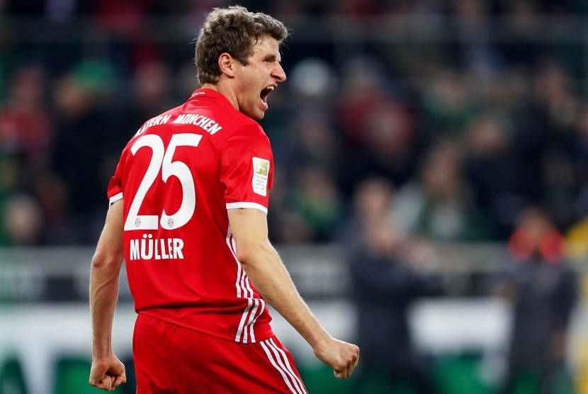 Gelandang Bayern Muenchen, Thomas Mueller.