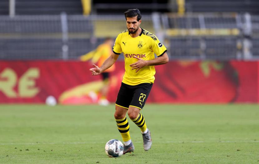 Gelandang Dortmund, Emre Can mencetak gol tunggal kemenangan Borussia Dortmund atas Hertha Berlin pada laga di Signal Iduna Park, Ahad Dini Hari WIB.