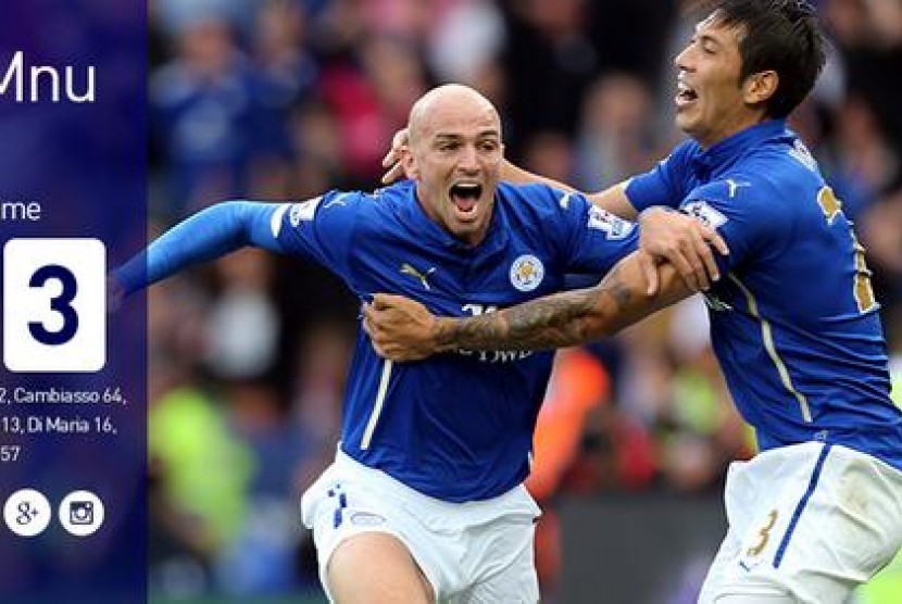 Gelandang Leicester City, Esteban Cambiasso.