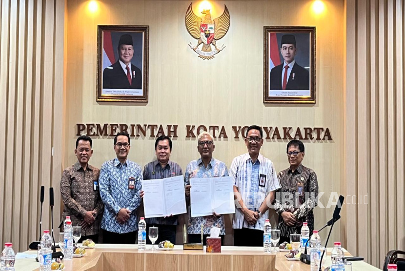 Gelaran acara High Level Meeting TP2DD Kota Yogyakarta Sinergi Pemungutan Opsen PKB dan BBNKB di Kompleks Balai Kota Yogyakarta, Kamis (31/7/2025).