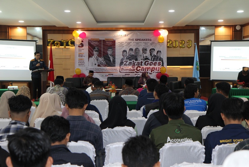 Gelaran Zakat goes to Campus di Universitas Andalas, Sumatra Barat pada Rabu-Kamis (4-5/10/2023) membahas tentang Islamic Social Finance dan Profesi Amil dalam Menyongsong Indonesia Emas 2045. 