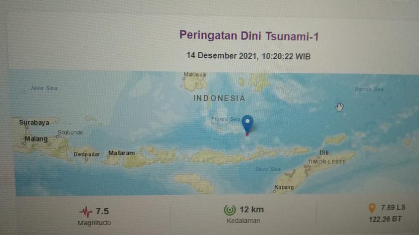 Gempa di Nusa Tenggara Timur.