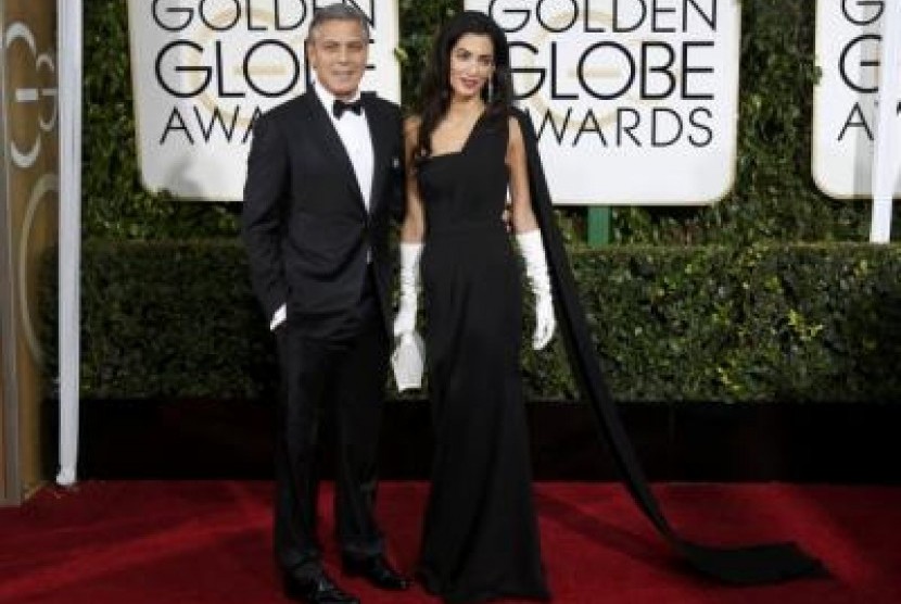 George dan Amal Clooney di karpet merah Golden Globe.