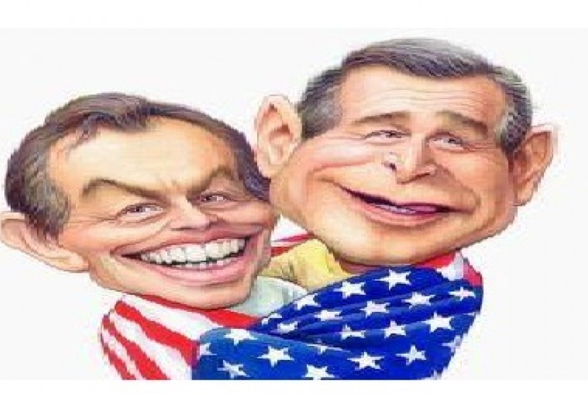 George W Bush dan Tony Blair