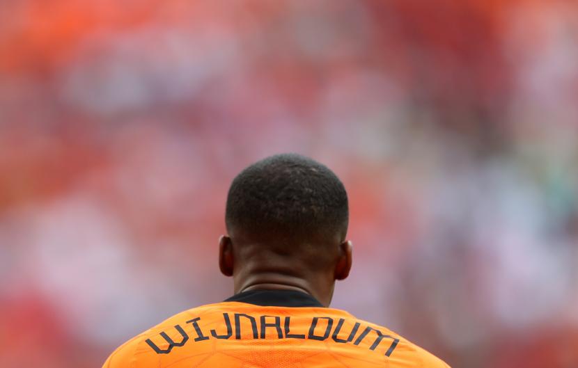 Georginio Wijnaldum dari Belanda bereaksi selama pertandingan sepak bola babak 16 besar UEFA EURO 2020 antara Belanda dan Republik Ceko di Budapest, Hongaria, 27 Juni 2021.