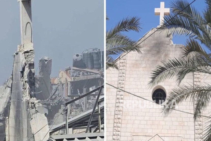 Gereja Katolik di Gaza yang diserang Israel.