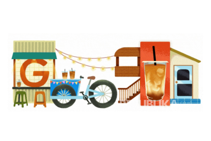 Google Doodle Kopi Susu Gula Aren pada Selasa (15/7/20245).