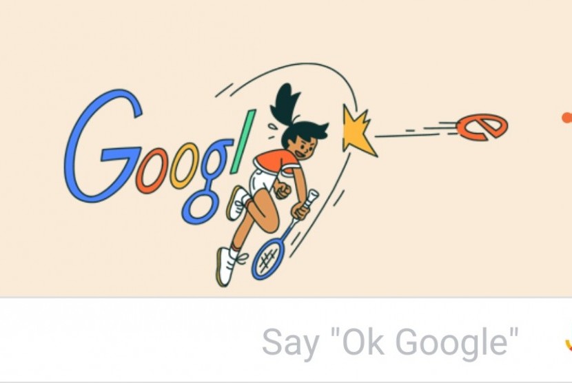 Google Doodle menampilkan ilustrasi Minarni Soedarjanto, Jumat (10/5), bertepatan dengari kelahiran legenda bulu tangkis Indonesia tersebut.