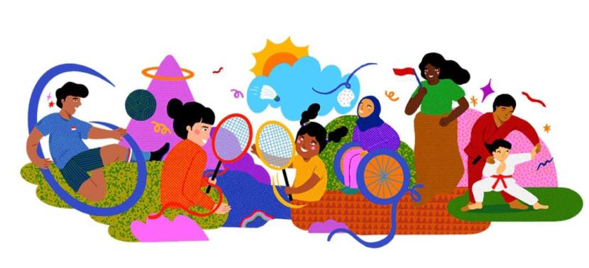 Google Doodle rayakan hari kemerdekaan 17 Agustus.