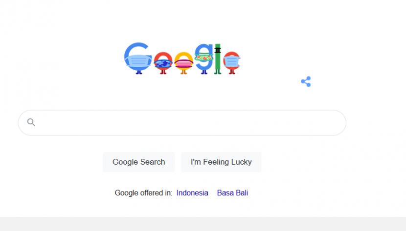 Google Doodle Selasa (6/4) hari ini mengingatkan masyarakat untuk menggunakan masker dan menjaga jarak.