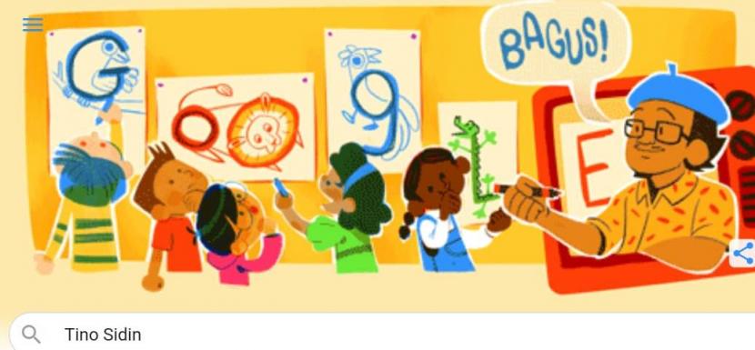 Google hari ini, Rabu (25/11) menampilkan Doodle bertema Tino Sidin.
