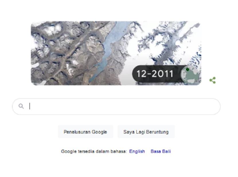  Google menampilkan timelapse perubahan kondisi bumi di mesin pencari google.com.