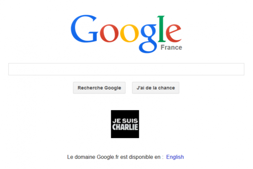 Google Prancis memberi dukungan kepada majalah Charlie Hebdo.