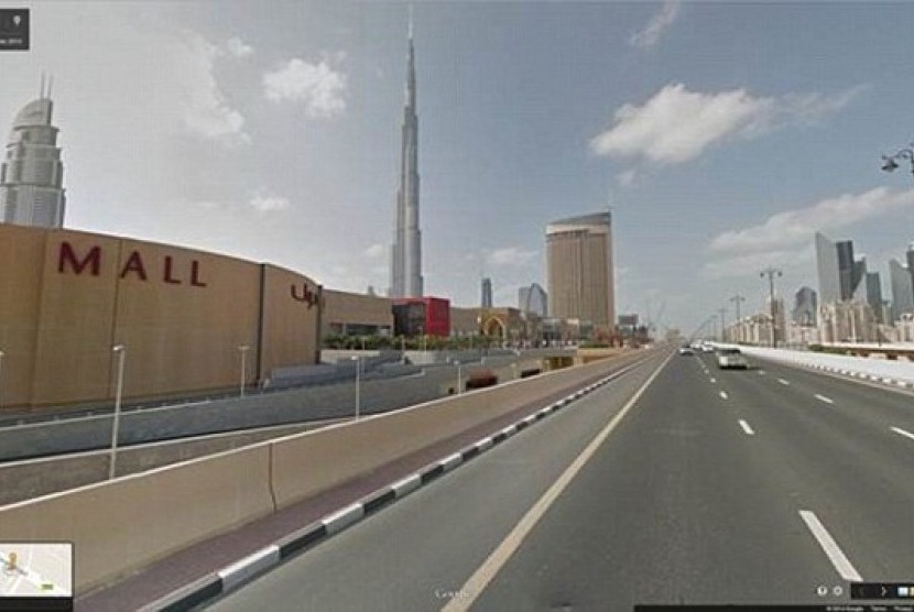 Google street dicoba pada salah satu jalan di Dubai