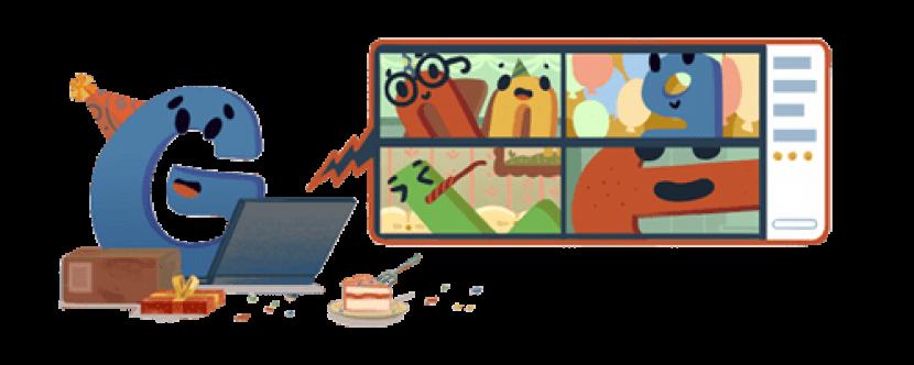 Google Doodle edisi ulang tahun Google ke-22