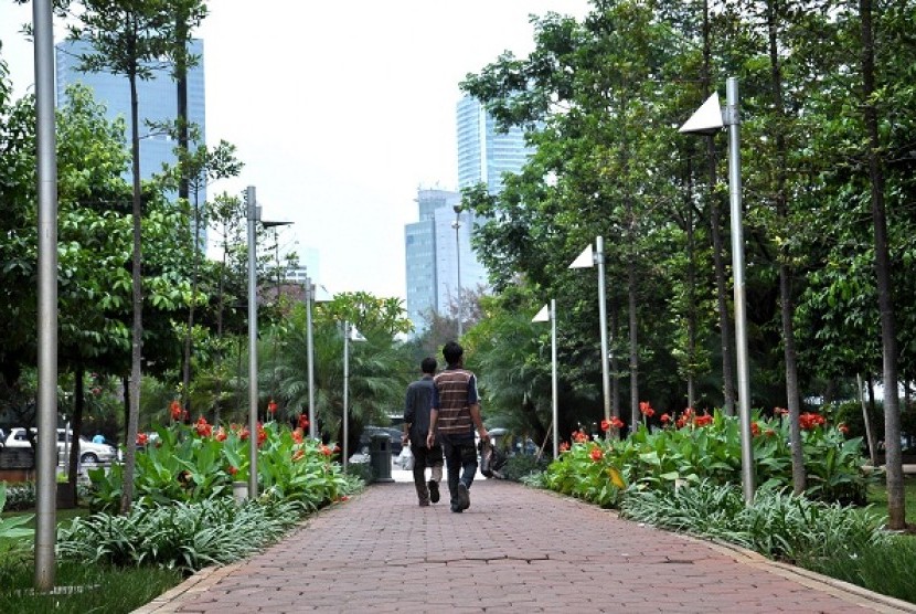 Green park in Menteng, Jakarta (illustration)