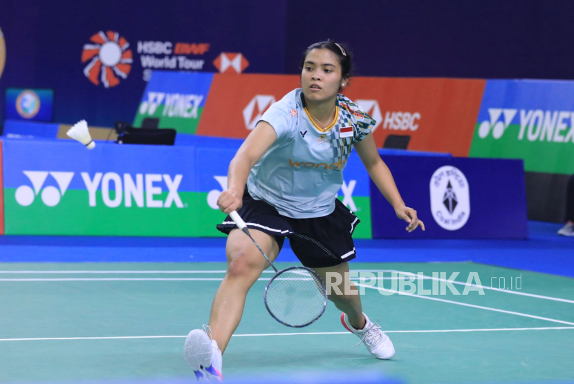 Gregoria Mariska Tunjung saat beraksi di semifinal India Open 2025.