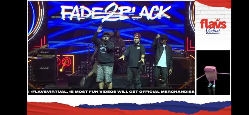 Grup musik Fade2Black tampil di panggung Boombox Stage pada hari kedua Flavs Virtual Festival, Ahad (16/8).