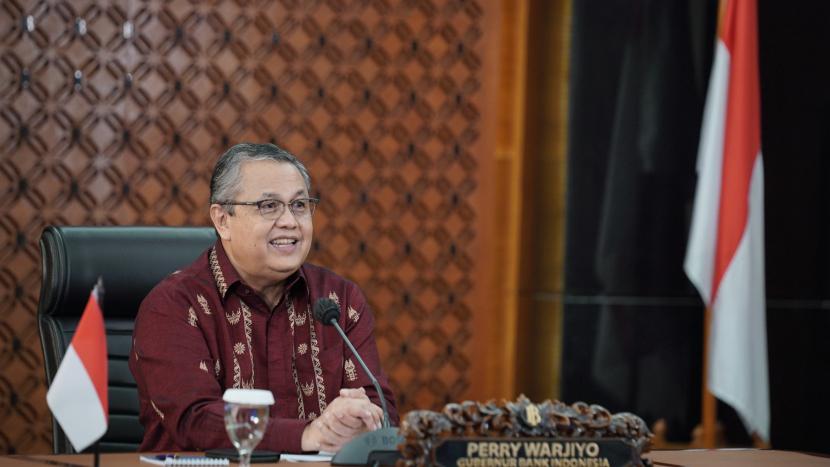 Gubernur BI, Perry Warjiyo. Guna mempercepat pemulihan ekonomi, Bank Indonesia mempertahankan suku bunga acuan di level rendah.