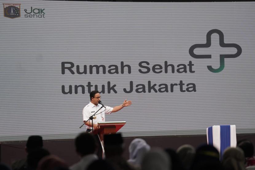 Gubernur DKI Anies Rasyid Baswedan mengubah nama rumah sakit umum daerah (RSUD) menjadi rumah sakit di RSUD Cengkareng, Jakarta Barat, Rabu (3/8/2022).