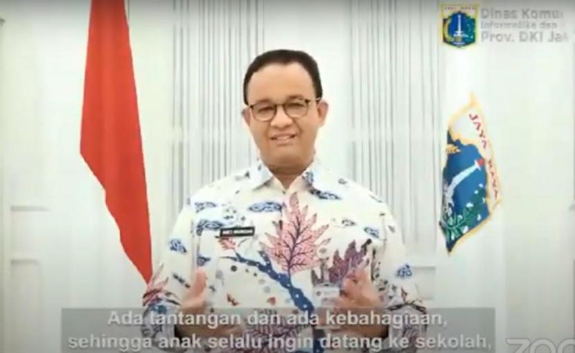 Gubernur DKI Jakarta, Anies Baswedan menghadiri acara wisuda secara virtual yang diadakan oleh SD Bakti Mulya 400 Jakarta, Ahad (28/6).