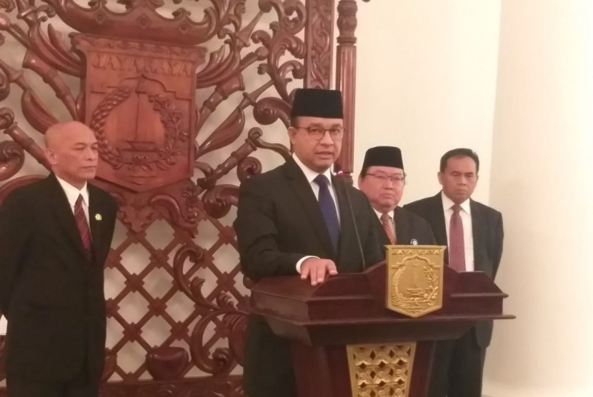 Gubernur DKI Jakarta Anies Rasyid Baswedan di Balai Kota, Jakarta Pusat, Senin (8/7). 