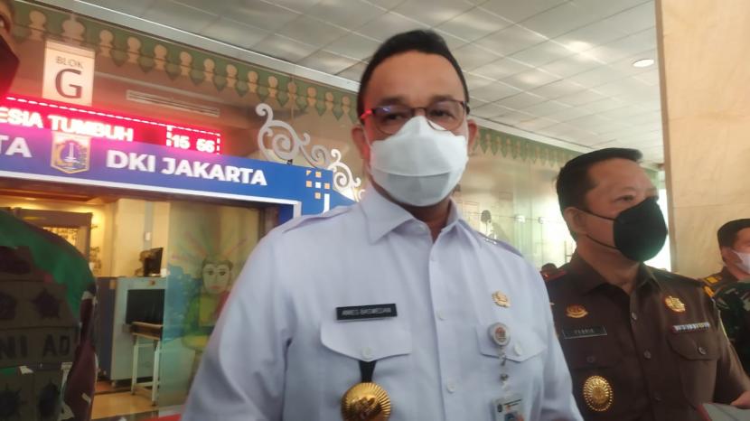 Gubernur DKI Jakarta Anies Rasyid Baswedan saat ditemui di Balai Kota DKI, Rabu (8/9/2021).