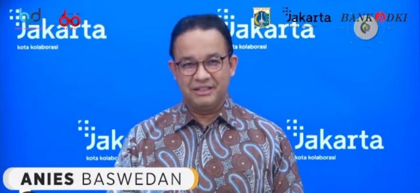 Gubernur DKI Jakarta Anies Baswedan. Anies Baswedan turut hadir menyaksikan permainan angklung yang dilakukan oleh ratusan tenaga kesehatan perempuan di Gedung Kesenian Jakarta dalam memeringati Hari Kartini, Rabu, 21 April 2021. Dalam kesempatan itu, Anies mengungkapkan, peran perempuan sangat besar, terutama menjadi garda terdepan dalam penanganan pandemi covid-19.