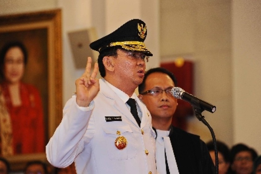 New installed Governor of Jakarta, Basuki Tjahaja Purnama, on Wedneday, November 19.