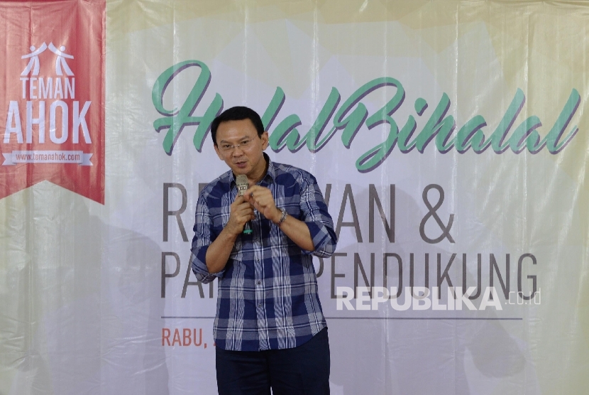 Gubernur DKI Jakarta sekaligus Bakal Calon Gubernur DKI Jakarta Basuki Tjahaja Purnama 