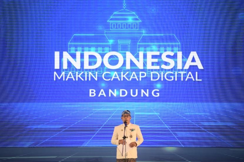 Gubernur Jawa Barat Ridwan Kamil saat menjadi keynote speech dalam program Literasi Digital Nasional 