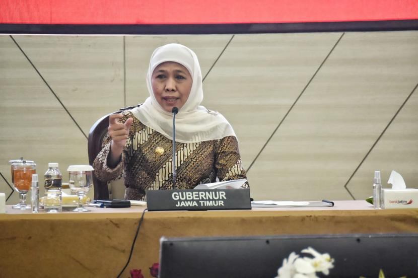 Forkopimda Jatim Pastikan Kesiapan Gelaran Peringatan Satu Abad NU. Foto: Gubernur Jawa Timur Khofifah Indar Parawansa  