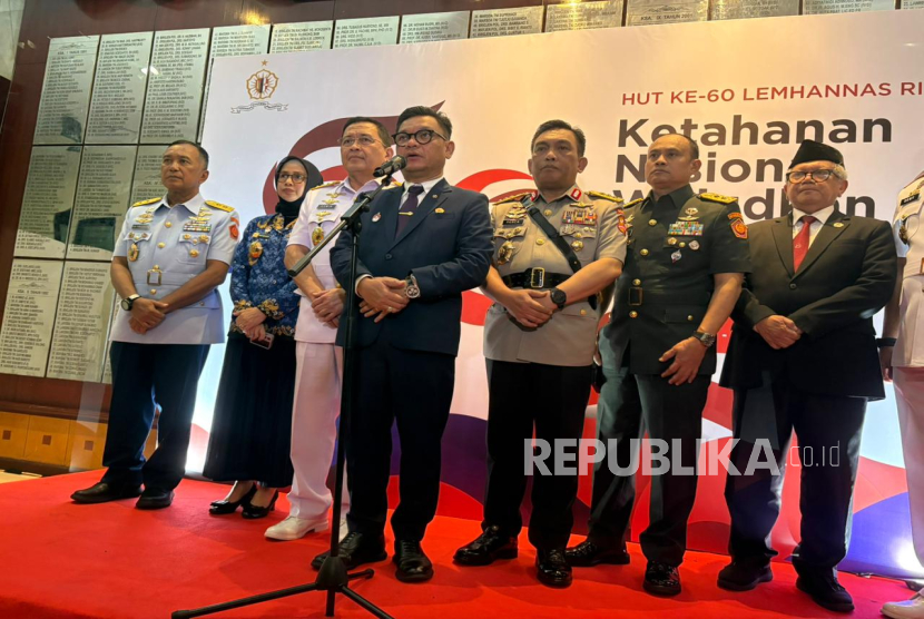 Gubernur Lembaga Ketahanan Nasional (Lemhannas) Ace Hasan Syadzily di Gedung Pancagatra Lemhannas, Jakarta Pusat, Selasa (20/5/2025).