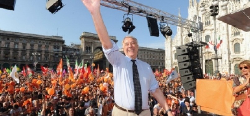 Guiliano Pisapia, kandidat dari oposisi yang memenangkan pemilu walikota Milan, wilayah yang telah dikuasi kaum konservatif selama 18 tahun terakhir