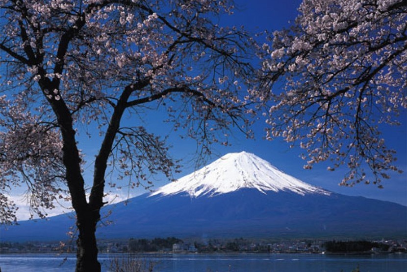 Gunung Fuji di Jepang (ilustrasi). Ekonomi Jepang mengalami kontraksi 2,2 persen secara tahunan (year on year /yoy) pada kuartal pertama.